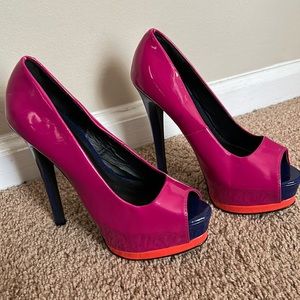 Charlotte Russe Multi Color Heels, Size 7